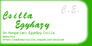 csilla egyhazy business card